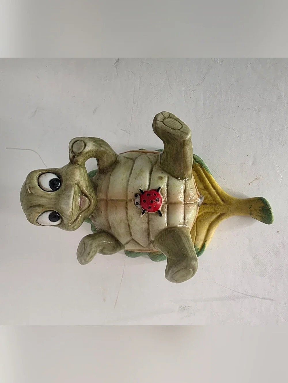 Homco Vintage Turtle Figurines on Leaf #1123 Set of 2 Anthropomorphic